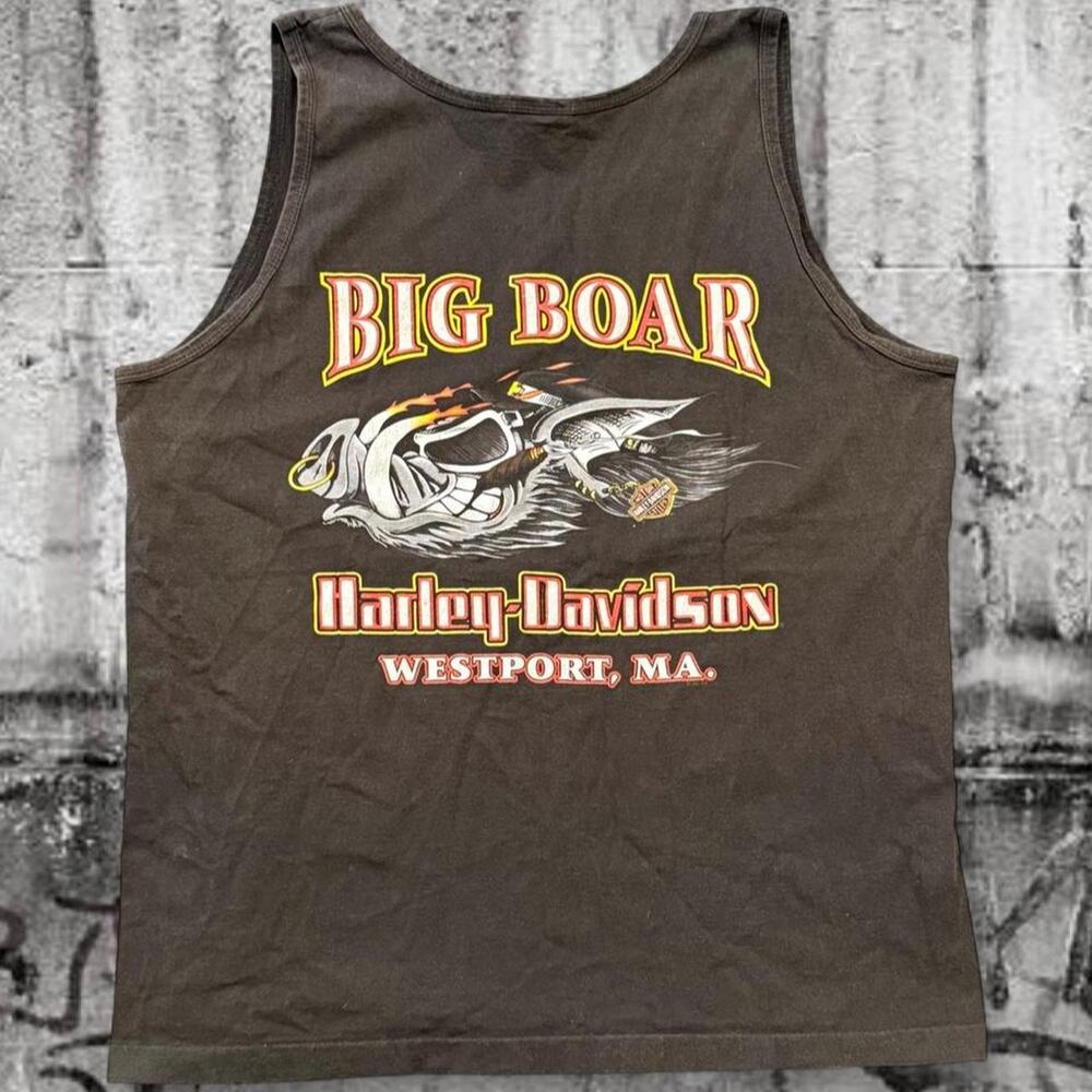 Vintage 1999 Harley-Davidson Big Boar Westport MA Tank Top XL Single Stitch